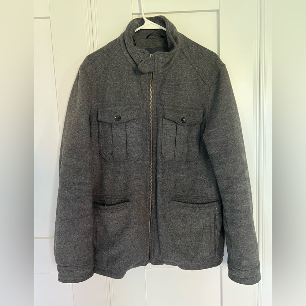 BANANA REPUBLIC men’s medium wool blend dark grey dress coat winter jacket